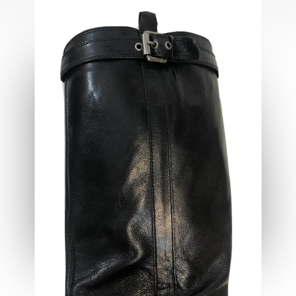 Women’s Nine West Black Leather Tall Platform Boots Size 9M - Picture 6 of 12